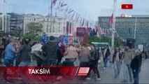 Taksim’de iki grup arasında kavga kamerada