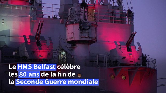 Londres: les 80 ans de la fin de la Seconde Guerre mondiale à bord du HMS Belfast
