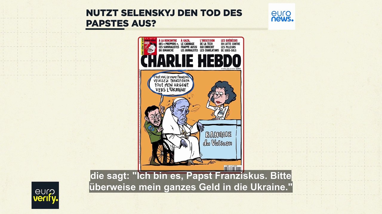 Dubioses Charlie Hebdo-Titelbild: Macht Selenskyj Geld mit dem Tod des Papstes?