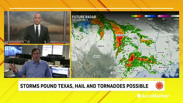 Severe storms sweep through Texas, bringing hail and possible tornadoes