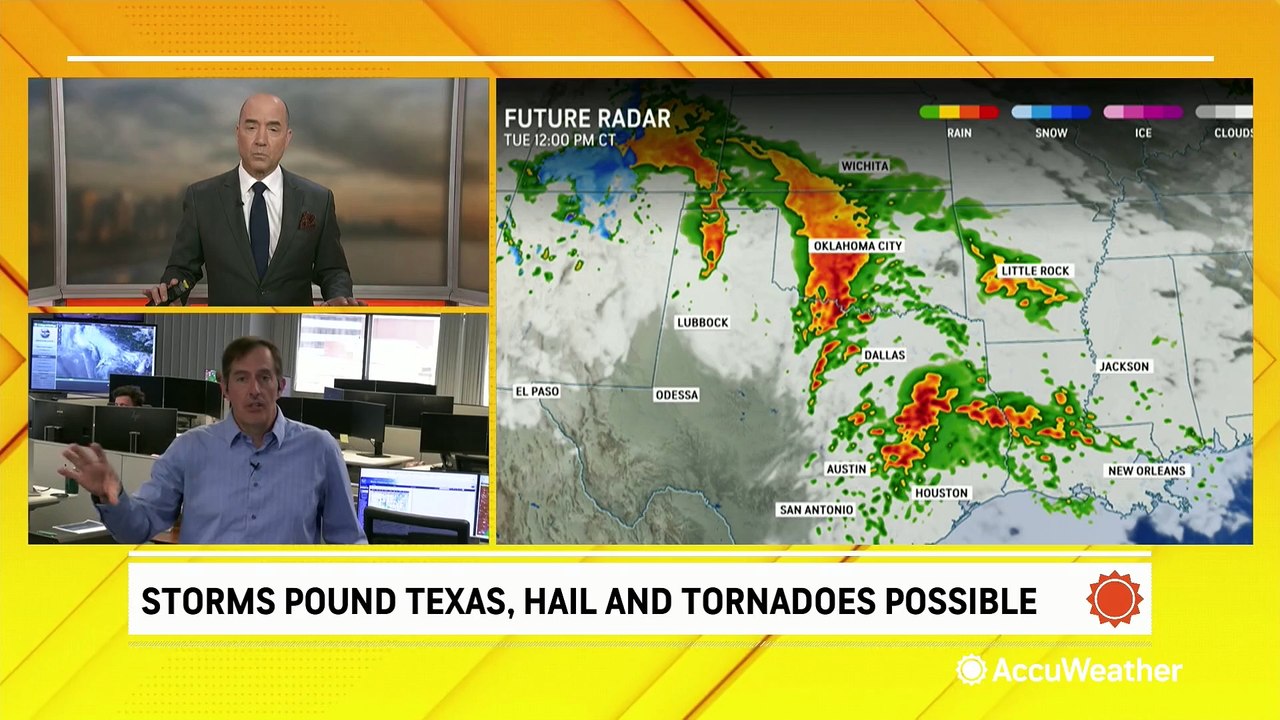 Severe storms sweep through Texas, bringing hail and possible tornadoes