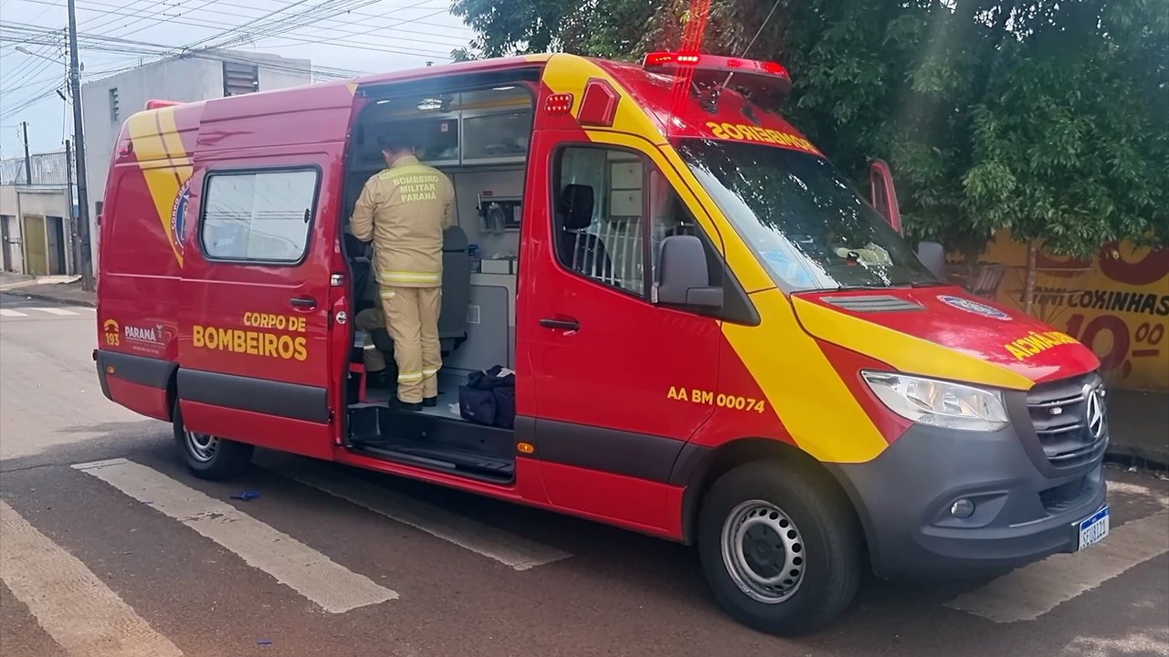 Jovem fica ferido ao cair de moto no Bairro Interlagos, em Cascavel