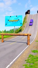 Cars & Monster Ambulance vs Log Trap - BeamNG.Drive