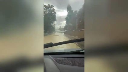 Violento temporale in provincia di Modena, a Castelvetro la strada sembra un fiume