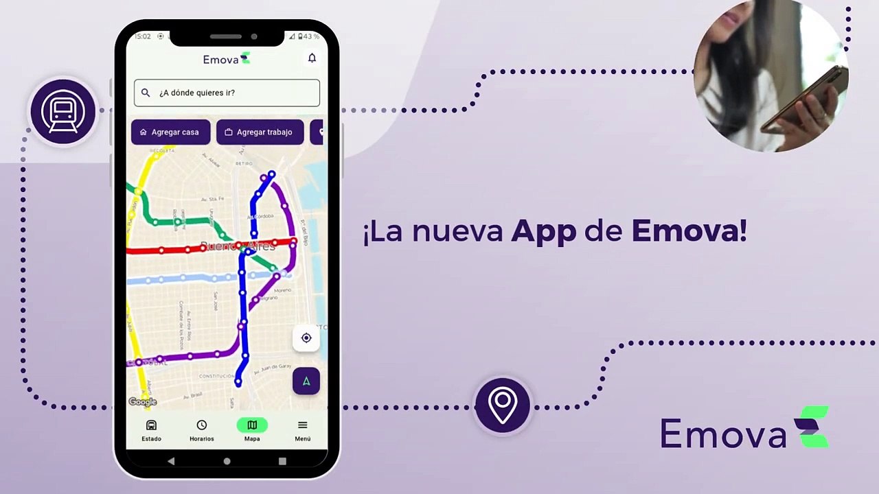 Emova lanzó su nueva aplicación para viajar en Subte