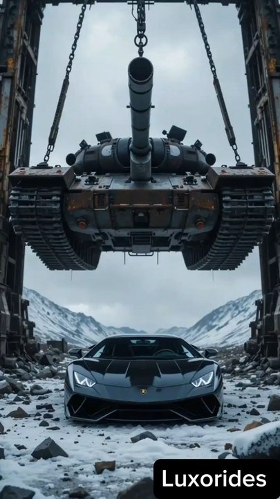 The Tank Falling down on the Car #trending #shorts #luxurycar