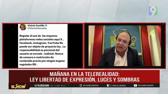 Vinicio Castillo, ¿Ley de libertad de expresión o ley mordaza? | El Show del Mediodía