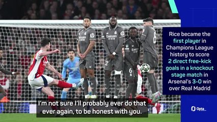 Rice 'still speechless' about Real Madrid free-kick goals