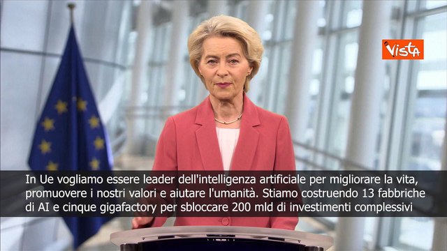 Von der Leyen: In Europa vogliamo essere leader per l'intelligenza artificiale SOTTOTITOLI