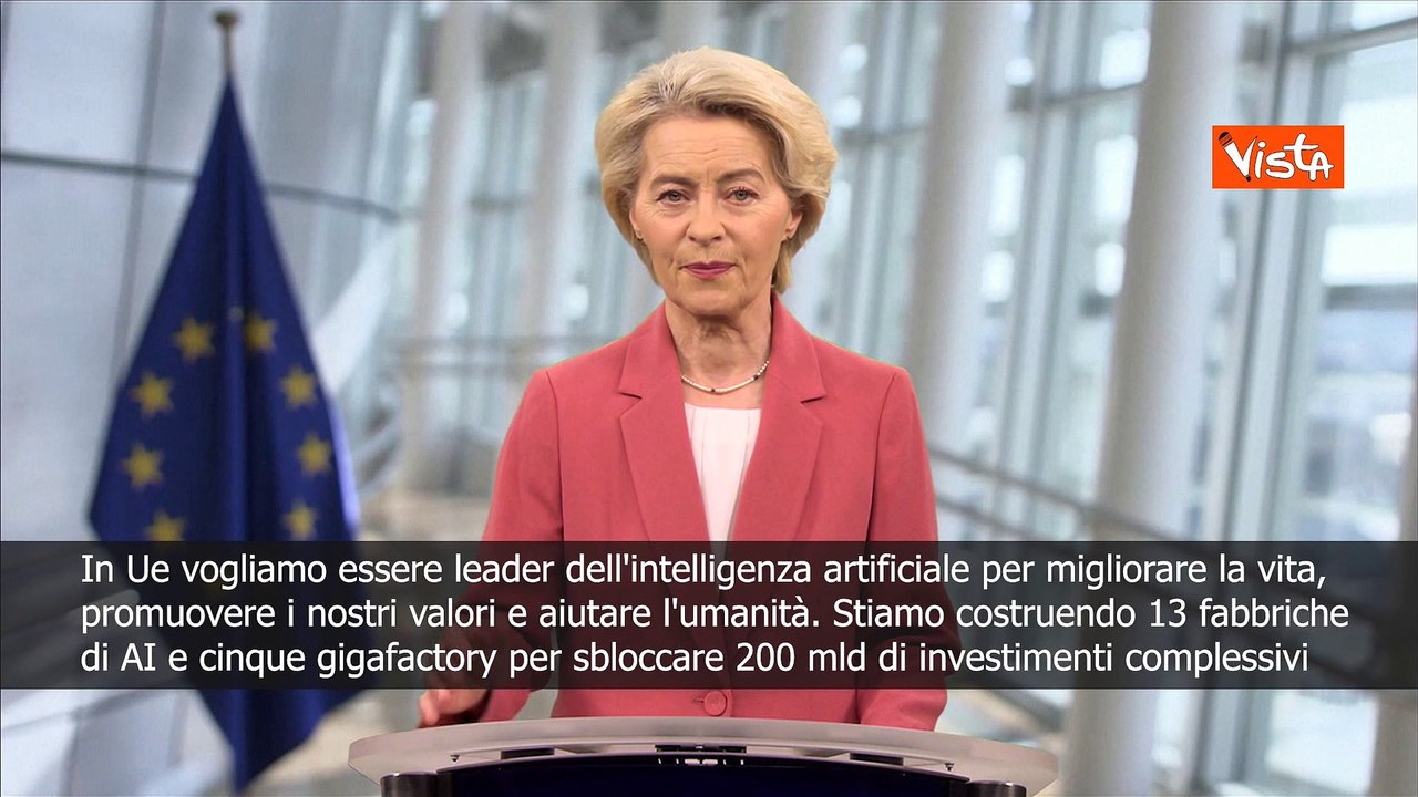 Von der Leyen: In Europa vogliamo essere leader per l'intelligenza artificiale SOTTOTITOLI