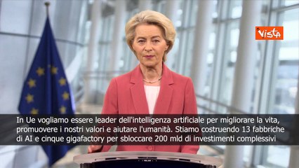 Von der Leyen: In Europa vogliamo essere leader per l'intelligenza artificiale SOTTOTITOLI