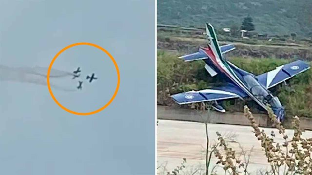 Video: Three Frecce Tricolori jets collide mid-air during performance over Pantelleria Island