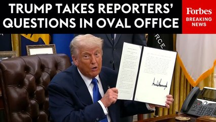 Trump Signs Raft Of New Executive Orders And Takes Multiple Questions From Reporters