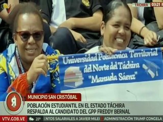 Población estudiantil del estado Táchira reafirma su apoyo al candidato Freddy Bernal
