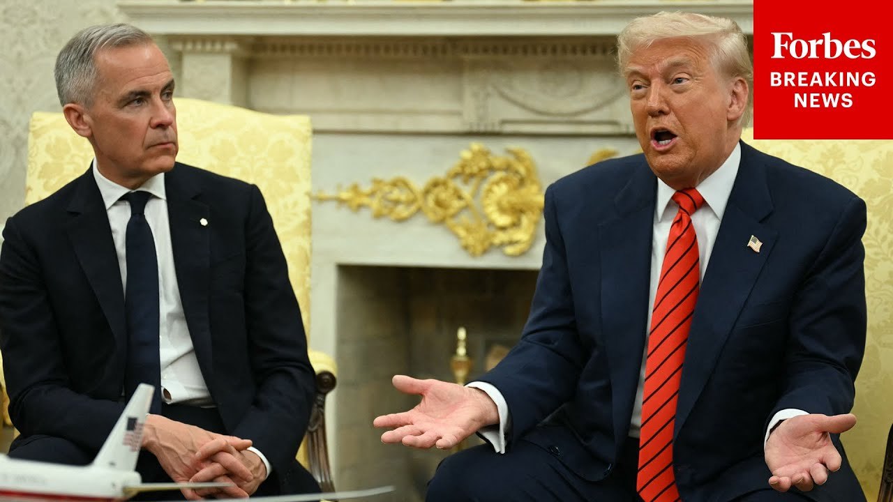 Trump Hosts Canada's Carney In Oval Office, Takes Multiple Questions From Reporters