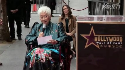 Lisa Lu speaks at her Hollywood Walk of Fame ceremony