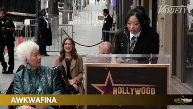 Awkwafina speaks at Lisa Lu's Hollywood Walk of Fame ceremony
