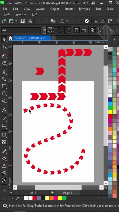 How to draw motion path arrows, arrow diagrams in CorelDraw