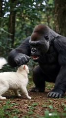 Epic Battle: White Cat vs Gorilla – You Won’t Believe Who Wins!"🐱⚔️🦍🔥 #kingtiger #jungles #gorilla