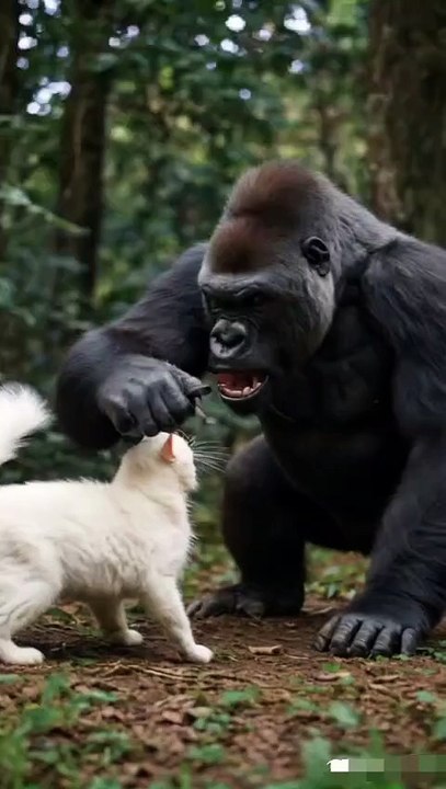 Epic Battle: White Cat vs Gorilla – You Won’t Believe Who Wins!"🐱⚔️🦍🔥 #kingtiger #jungles #gorilla