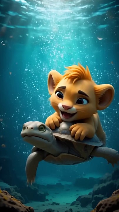 Slow but Strong: The Tortoise Who Saved a Lion Cub