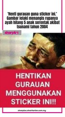 'Henti gurauan guna sticker ini.’ Gambar lelaki menangis rupanya ayah hilang 5 anak serentak akibat tsunami tahun 2004