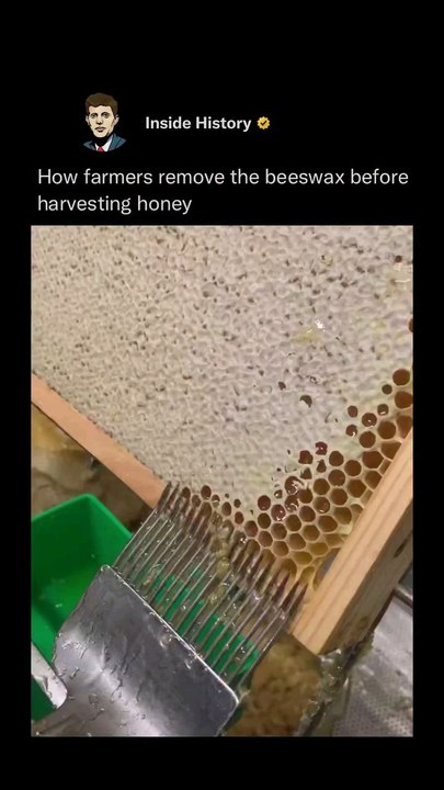 How farmer remove the beeswax before harvesting honey