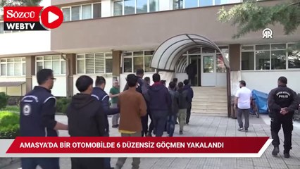 Amasya’da bir otomobilde 6 düzensiz göçmen yakalandı
