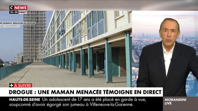 EXCLUSIF : Une mère de famille affirme en direct dans Morandini Live être menacée dans son logement à Port-de-Bouc, car elle refuse de faire nourrice pour les dealers de sa cité - Regardez