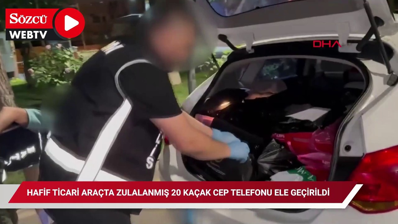 Hafif ticari araçta zulalanmış 20 kaçak cep telefonu ele geçirildi