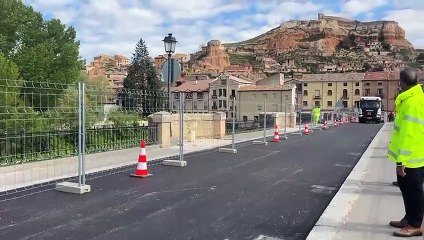 Reabre el tráfico el puente de la N-110 sobre el Duero en San Esteban de Gormaz en Soria,