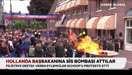Hollanda Başbakanına sis bombası attılar
