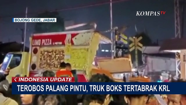 Terobos Palang Pintu, Truk Boks Tertabrak KRL di Stasiun Bojong Gede