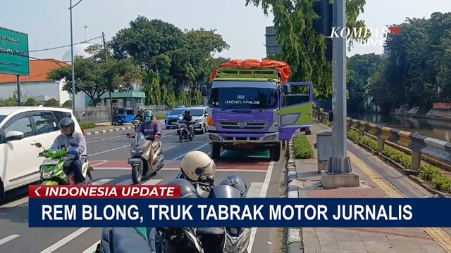 Rem Blong, Truk Bermuatan Tanah Tabrak Sepeda Motor Jurnalis