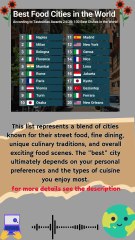 Best Food Cities in the World #news