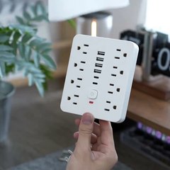 "LeZone Flat Plug Power Strip – 12-Outlets, USB-C Fast Charging, 4800J Surge Protection!"