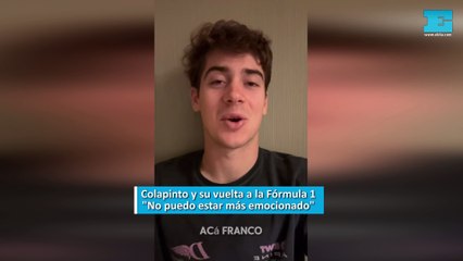 Colapinto y su vuelta a la Fórmula 1 "No puedo estar más emocionado"