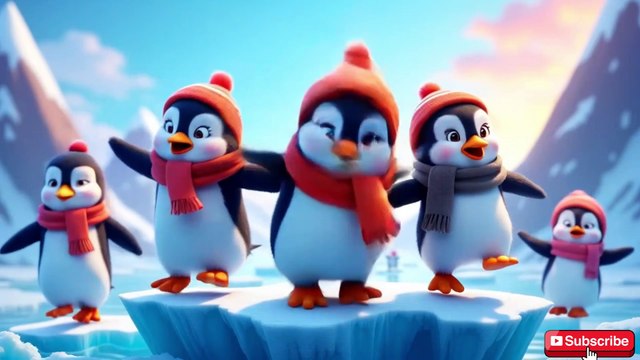 🎵 Five Little Penguins | Fun Counting Song for Kids | Nursery Rhymes & Baby Songs
