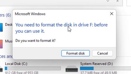 How  Do i Fix You Need to Format The Disk in Drive Before You Can Use it