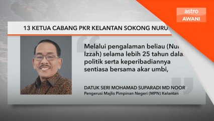 13 Ketua Cabang PKR Kelantan sokong Nurul Izzah