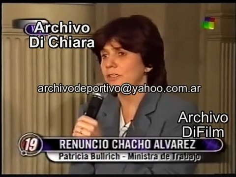 Habla Patricia Bullrich - Renuncia de Chacho Alvarez 2000