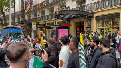 Protest in London after Indian air strikes on Pakistan