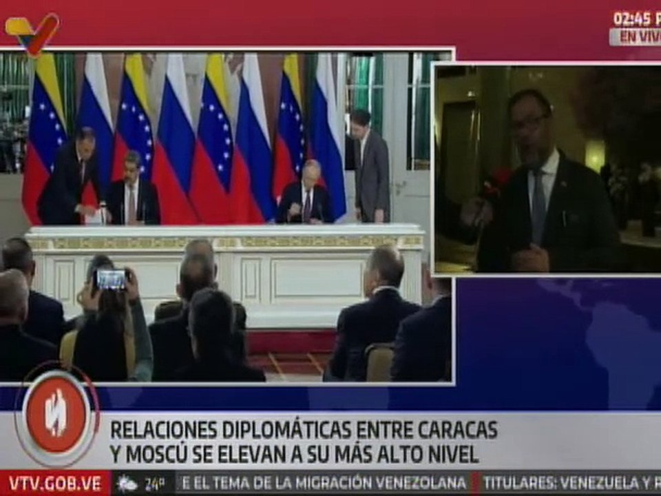 Canciller Gil: Esta visita abre una nueva página entre las relaciones de Rusia y Venezuela