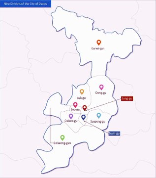 Map of Daegu Metropolitan City. Peta Kota Metropolitan Daegu. Daegu Metropolitan City Map. Map of Daegu City. Peta Kota Daegu. Daegu City Map. Map of City of Daegu. City of Daegu Map. 대구광역시 지도. 대구시 지도. 대구 지도. Carte de la ville de Daegu. Carte de Daegu