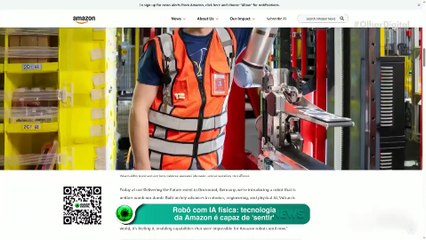 Robô com IA física tecnologia da Amazon é capaz de "sentir"