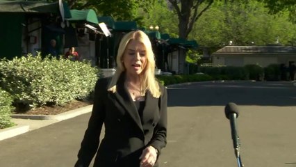 RAW_ Attorney General Pam Biondi speaks outside White House