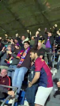 La afición del Barça enloquece con el tercer gol azulgrana en Milán