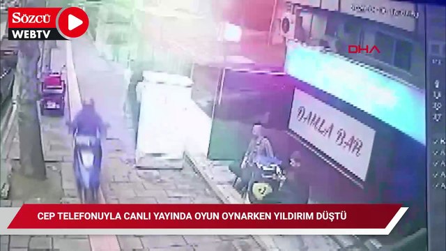 Cep telefonuyla canlı yayında oyun oynarken yıldırım düştü