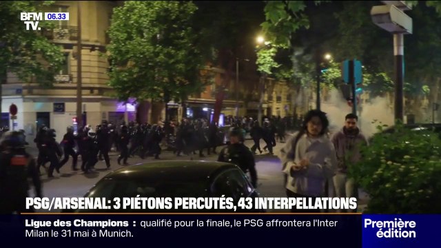 PSG-Arsenal: trois piétons percutés et 43 personnes interpellées