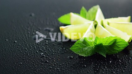 Layout of ripe lime slices
